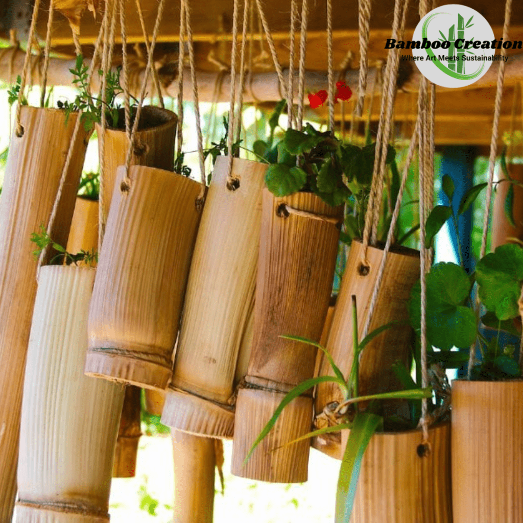 bamboo hanging pots by bamboo creations